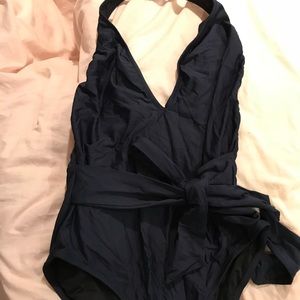 Jcrew deep V one piece bathing suit